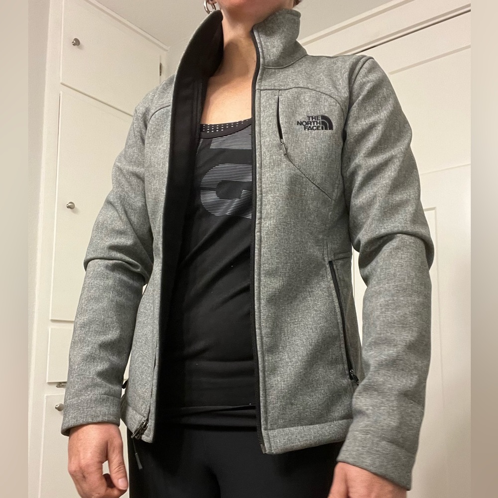 Size XS grey North Face jacket with fleece lining